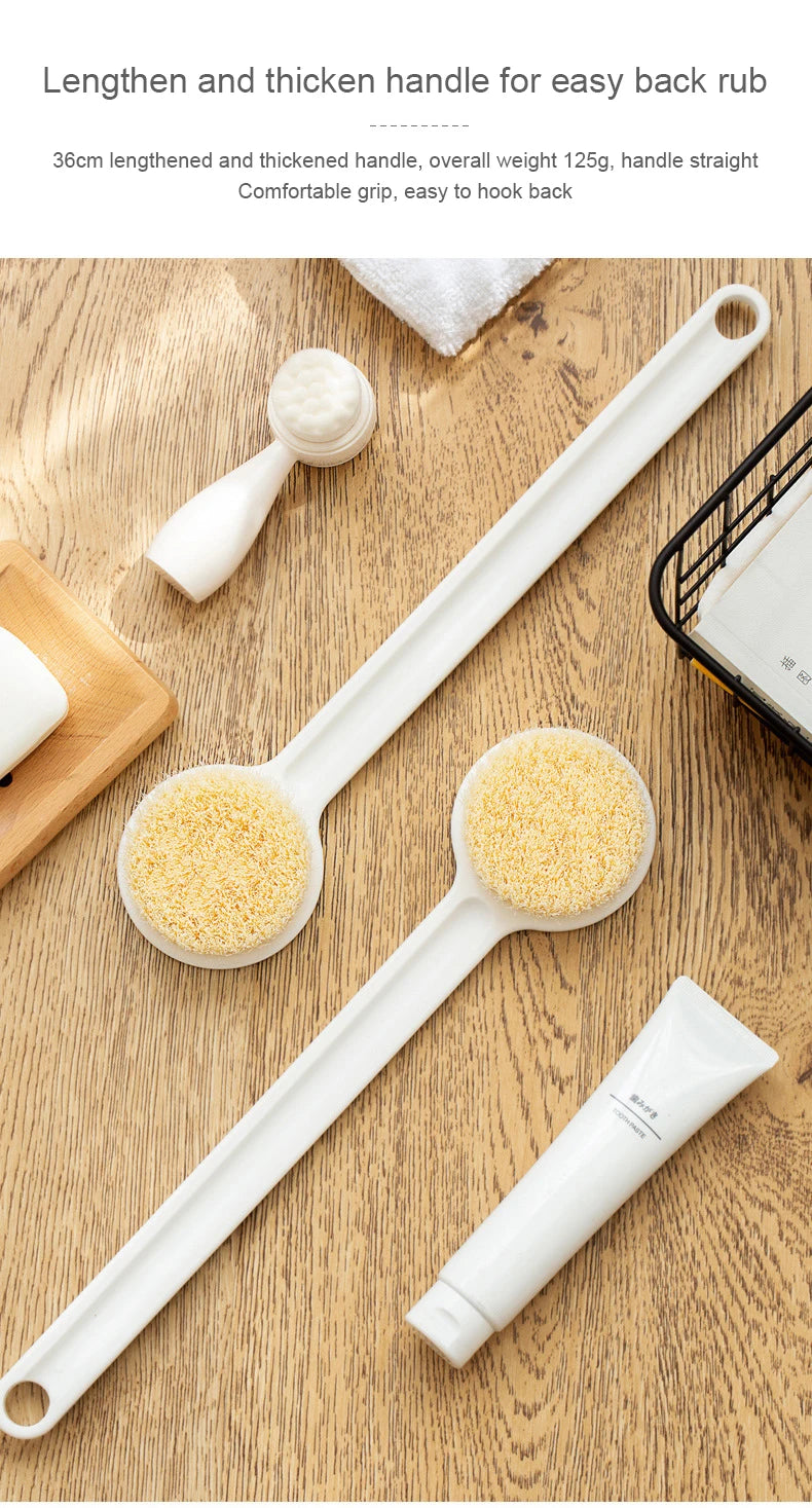 Bath Brush with Long Handle – Soft Bristles for Body Scrub