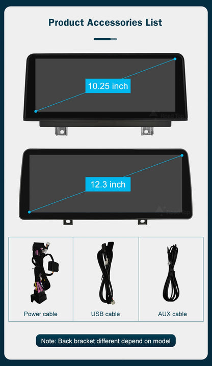 شاشة CarPlay لاسلكية مقاس 10.25 بوصة/12.3 بوصة لسيارات BMW الفئة الأولى إلى الرابعة (F20-F33)