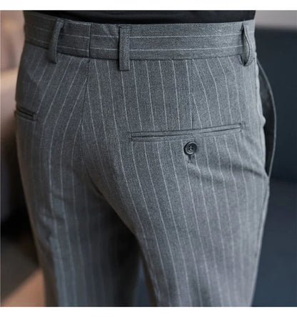 Cartmela Men’s Black Striped Suit Pants