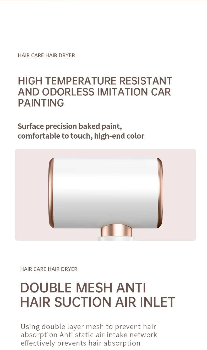 High-Speed Quiet Hair Dryer with Constant Temp & Fast Drying