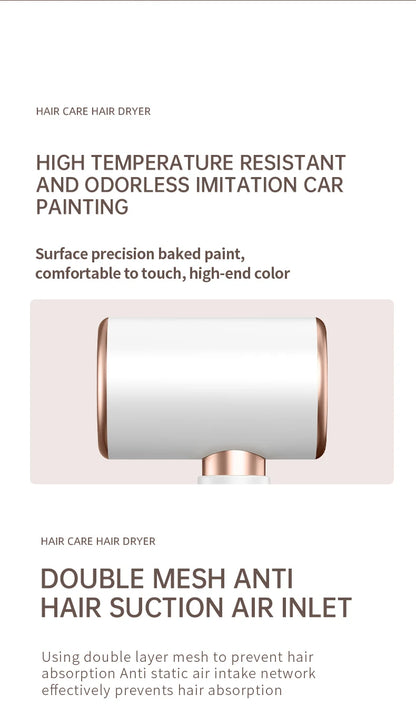 High-Speed Quiet Hair Dryer with Constant Temp & Fast Drying