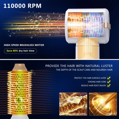7-in-1 High-Speed Hair Dryer Brush – Ionic, Diffuser, Auto Curler