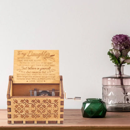 Wooden Hand Crank Music Box