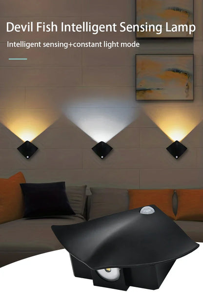 Creative Devil Fish LED Wall Lamp – Rechargeable Motion Sensor Light
