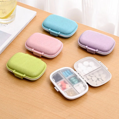 8-Grid Pill Organizer Box – Travel Medicine Storage with Seal Ring