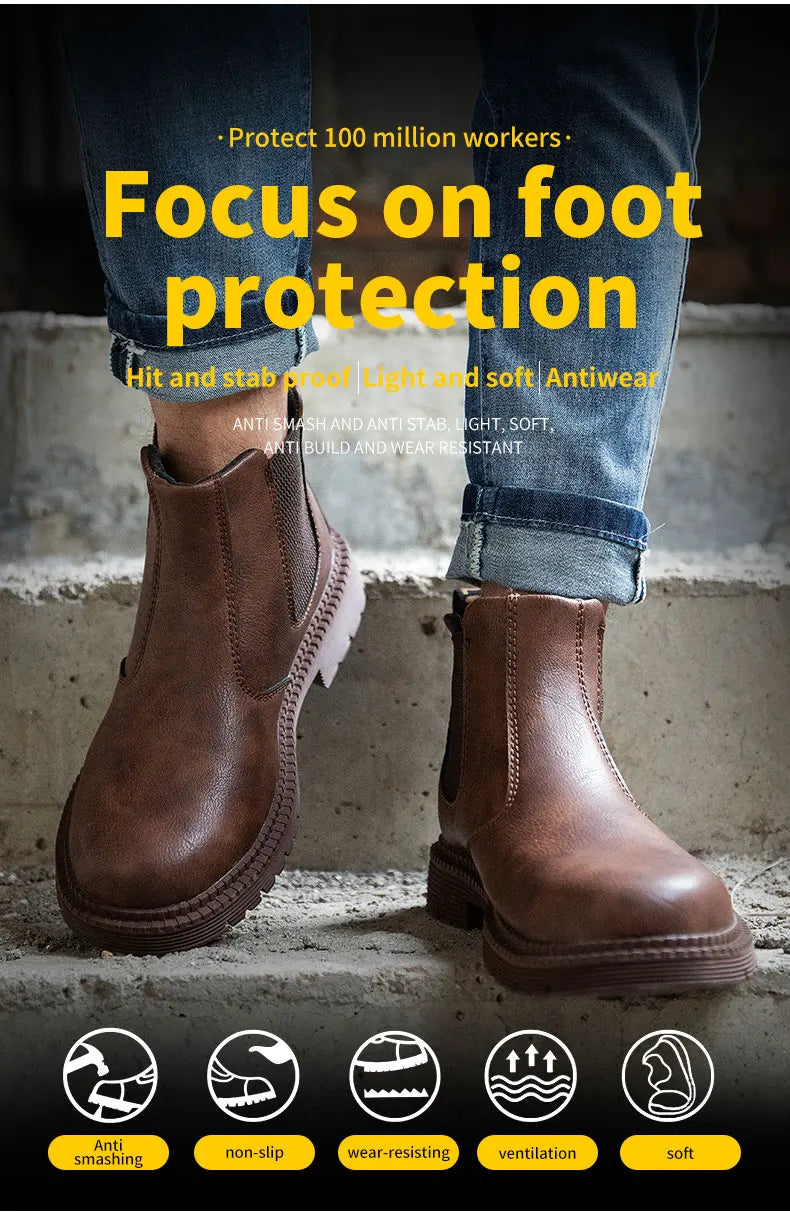 Cartmela 2023 Men’s Leather Safety Boots