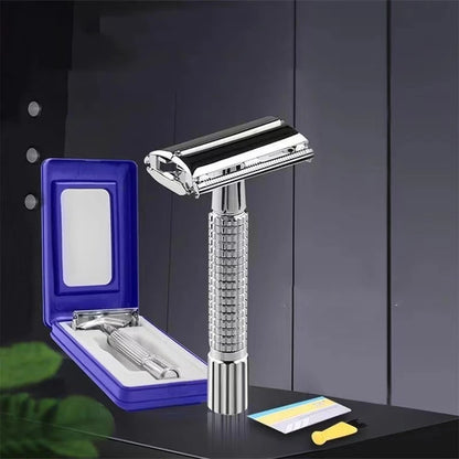 Men’s Straight Shaving Razor – Folding Blade Barber Tool with 10 Blades
