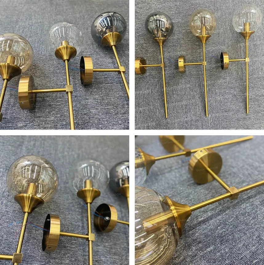 Modern Glass Wall Lamp – Golden Round Nordic Sconce Light