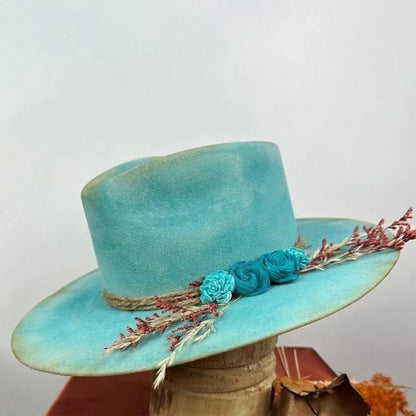 Wool Homburg Panama Hat – Unisex Western Photo Prop Headwear