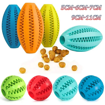 Dog Chew Toy Ball – Tough Rubber Teeth Cleaning Snack Ball