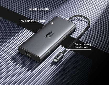 9-in-1 USB-C Hub – 4K@60Hz HDMI, 10Gbps USB, RJ45, PD 100W