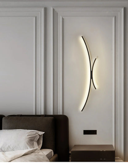 Cartmela Nordic Black & Gold LED Wall Lamp