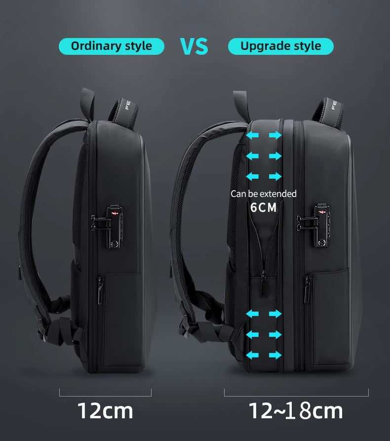 Cartmela Fenruien Laptop Backpack | Waterproof Travel Bag with USB Charging