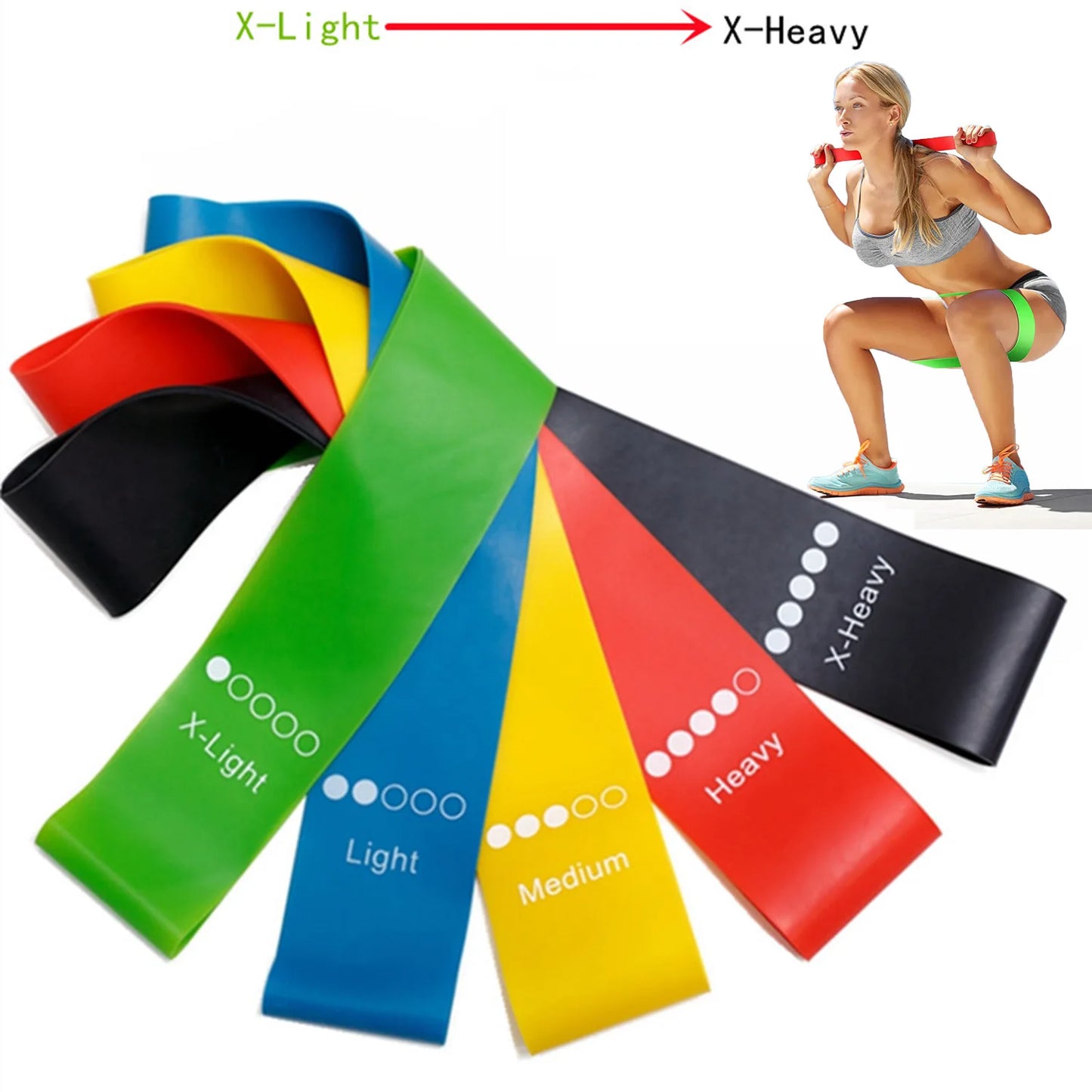 5PCS Resistance Bands Set – Elastic Fitness Bands for Yoga & Workout