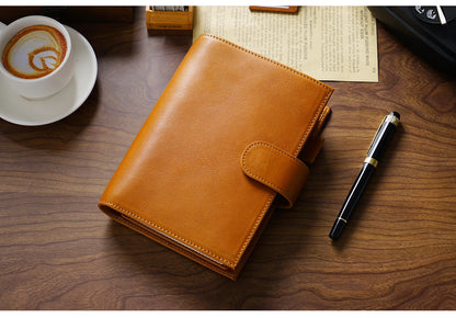 Full Grain Leather Planner with Rings – Personal Size Organizer