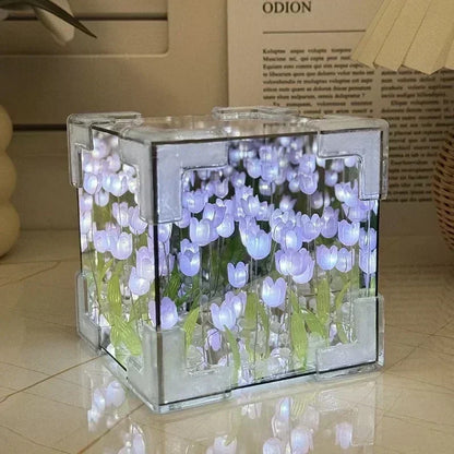 DIY Tulip Flower Night Lamp Kit – 3D Sea Cube Gift for Couples