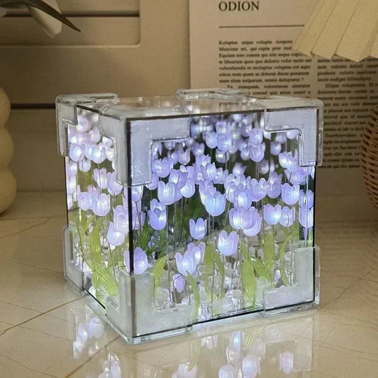 DIY Tulip Flower Night Lamp Kit – 3D Sea Cube Gift for Couples