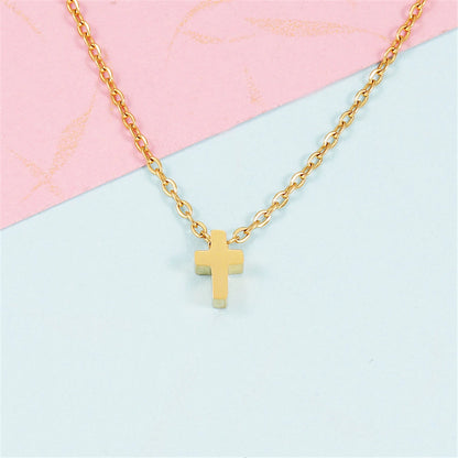 Gold Cross Necklace for Women – Stainless Steel Jesus Pendant
