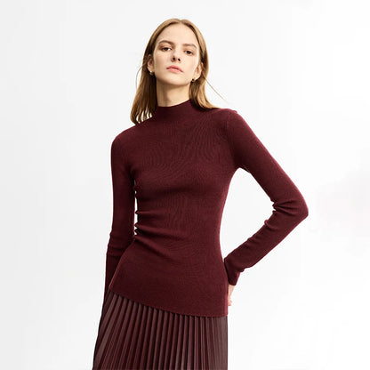 Women’s Slim Fit Turtleneck Sweater – Warm High Elastic Pullover