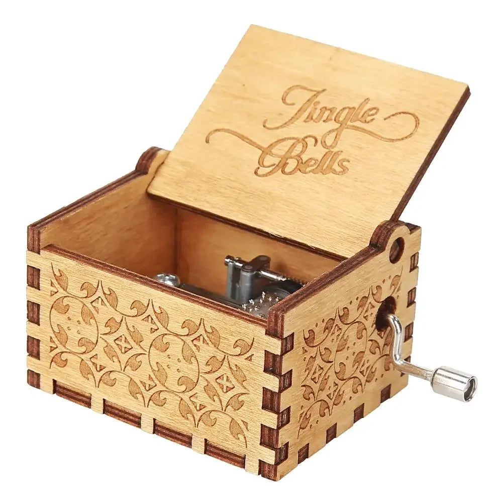 Wooden Hand Crank Music Box