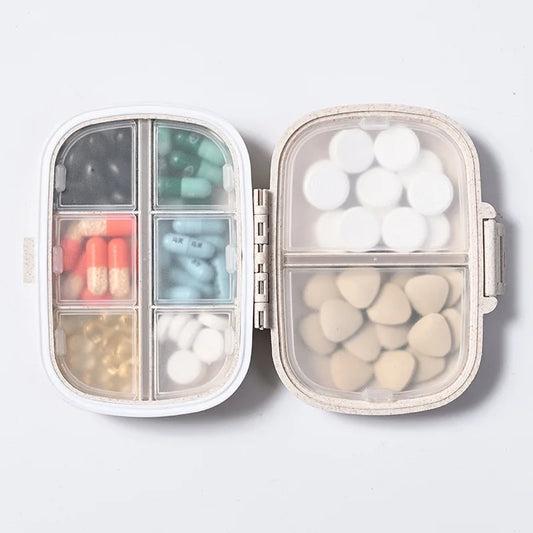 8-Grid Pill Organizer Box – Travel Medicine Storage with Seal Ring