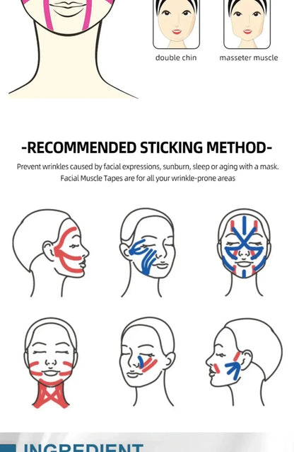 2.5CM x 5M Kinesiology Tape – V-Line Face & Neck Wrinkle Remover