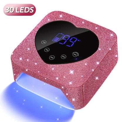 72W Cordless UV Nail Lamp – Rechargeable Dryer with 5 Timers
