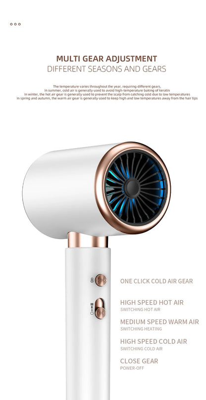 High-Speed Quiet Hair Dryer with Constant Temp & Fast Drying