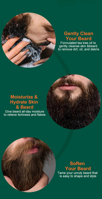 Beard Growth Kit for Men – Oil, Shampoo & Moustache Care Set