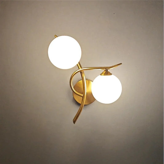 Nordic Modern Glass Ball Wall Lamp – LED Bed & Corridor Light