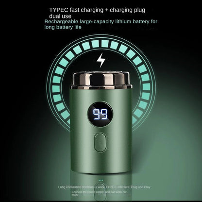Mini Type-C Electric Razor – Portable Steel Gun Shaver with Digital Display