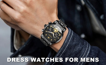 Cartmela 2856 Men’s Quartz Watch – Skeleton Flywheel Chronograph