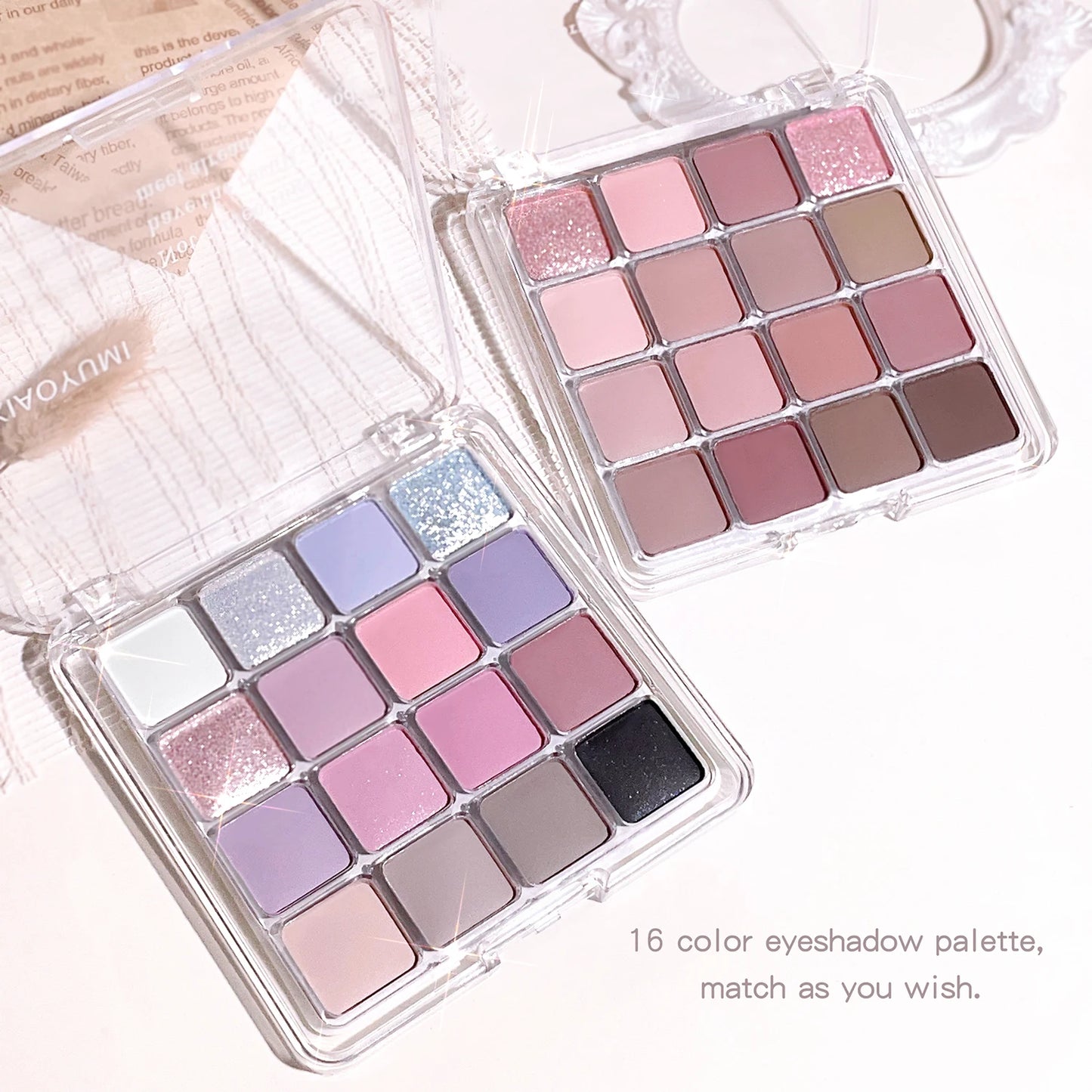 16-Color Sunset Magic Eyeshadow Palette – Matte & Pearl Earth Tones