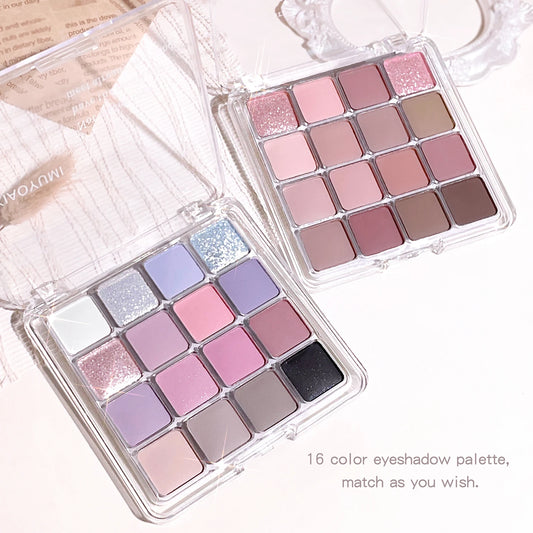 16-Color Sunset Magic Eyeshadow Palette – Matte & Pearl Earth Tones