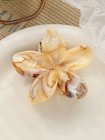 2 Pcs Marble Flower Hair Claw Clips – Cute Beach Hair Accessories