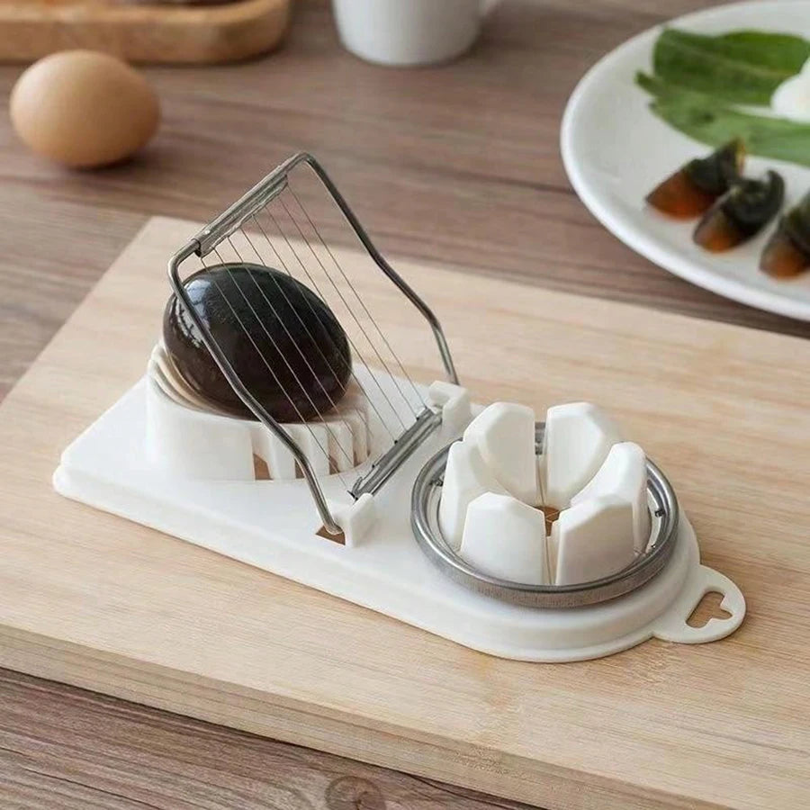 2-in-1 Stainless Steel Egg Cutter - Multifunctional Kitchen Tool