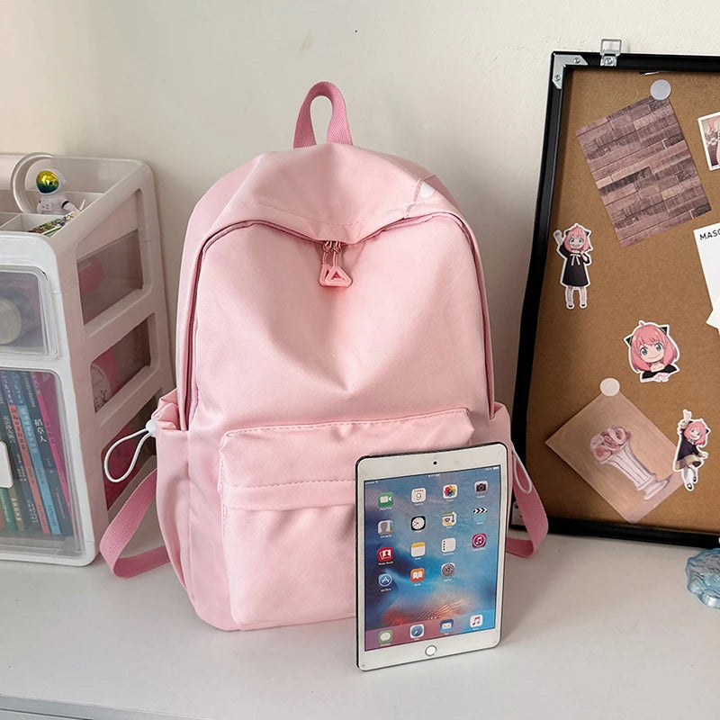 Women’s Waterproof Nylon Backpack – Simple School & Travel Bag