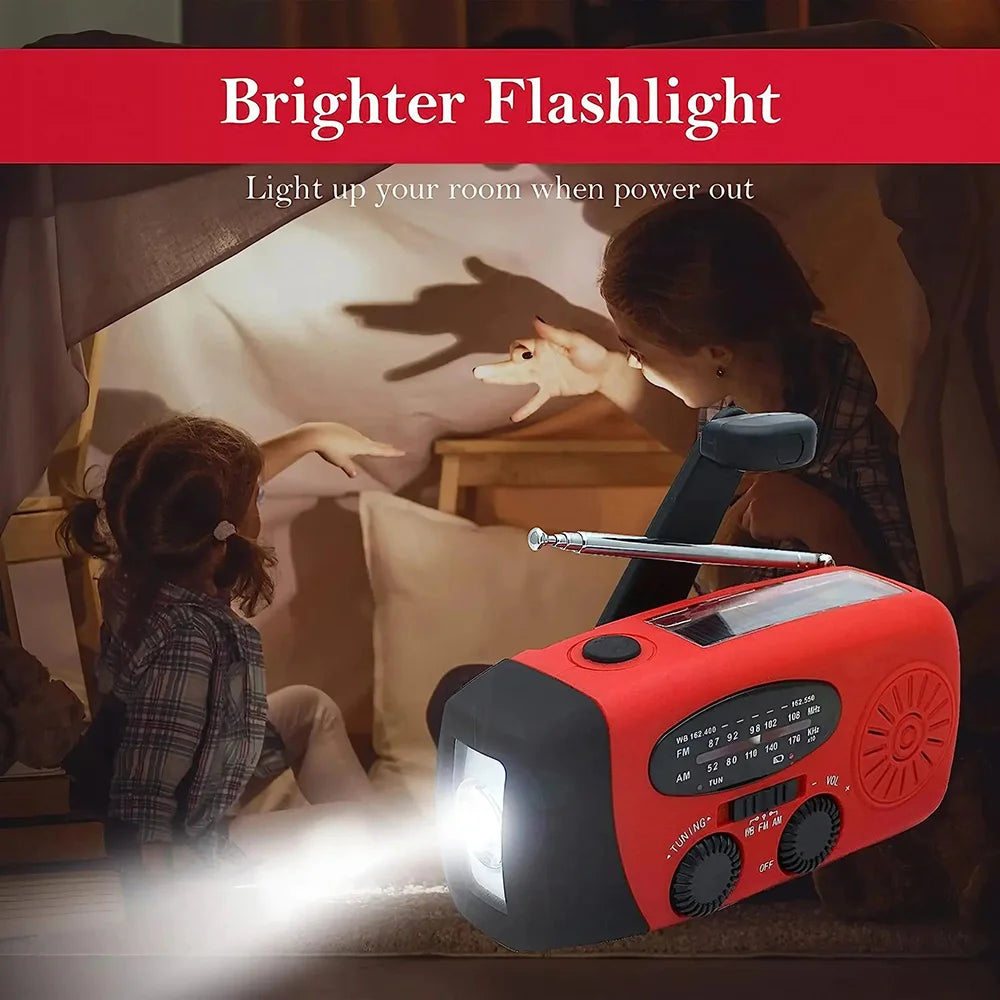 Emergency Hand Crank Radio – Solar, NOAA, Power Bank, FM/AM/WB