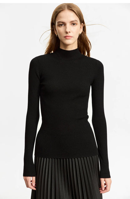 Women’s Slim Fit Turtleneck Sweater – Warm High Elastic Pullover