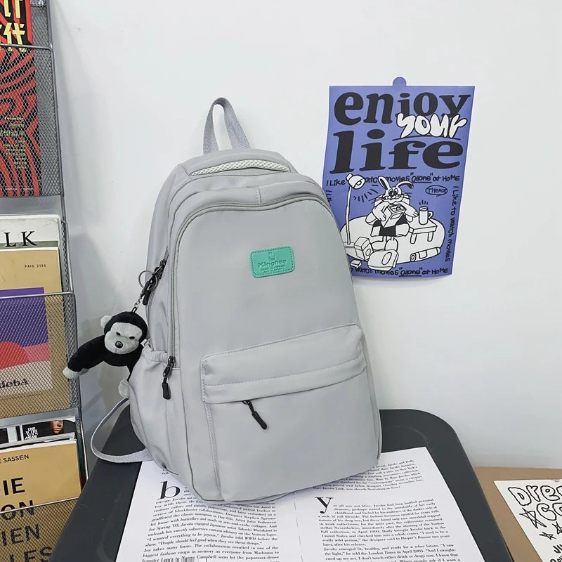 Fashion Waterproof Nylon Backpack – Schoolbag for Teens & Students