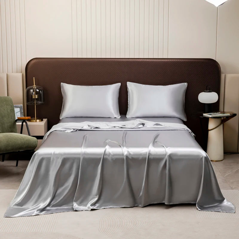 Silky Satin Bed Sheet Set – Cooling Summer Sheets with Pillowcase