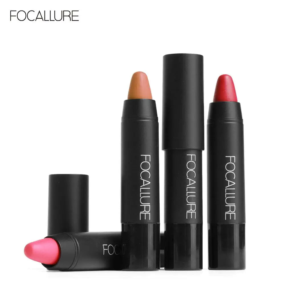 Focallure Waterproof Matte Lipstick – 19 Colors, Soft Texture