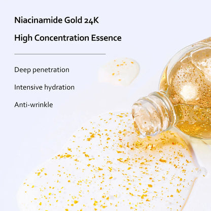 24K Gold Niacinamide Skincare Set – Serum & Eye Cream Kit