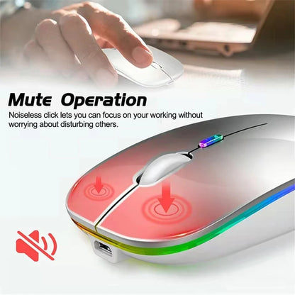 LED Wireless Bluetooth Mouse – USB Rechargeable RGB Silent Mouse