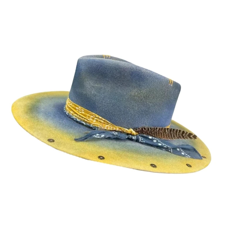 Wool Homburg Panama Hat – Unisex Western Photo Prop Headwear