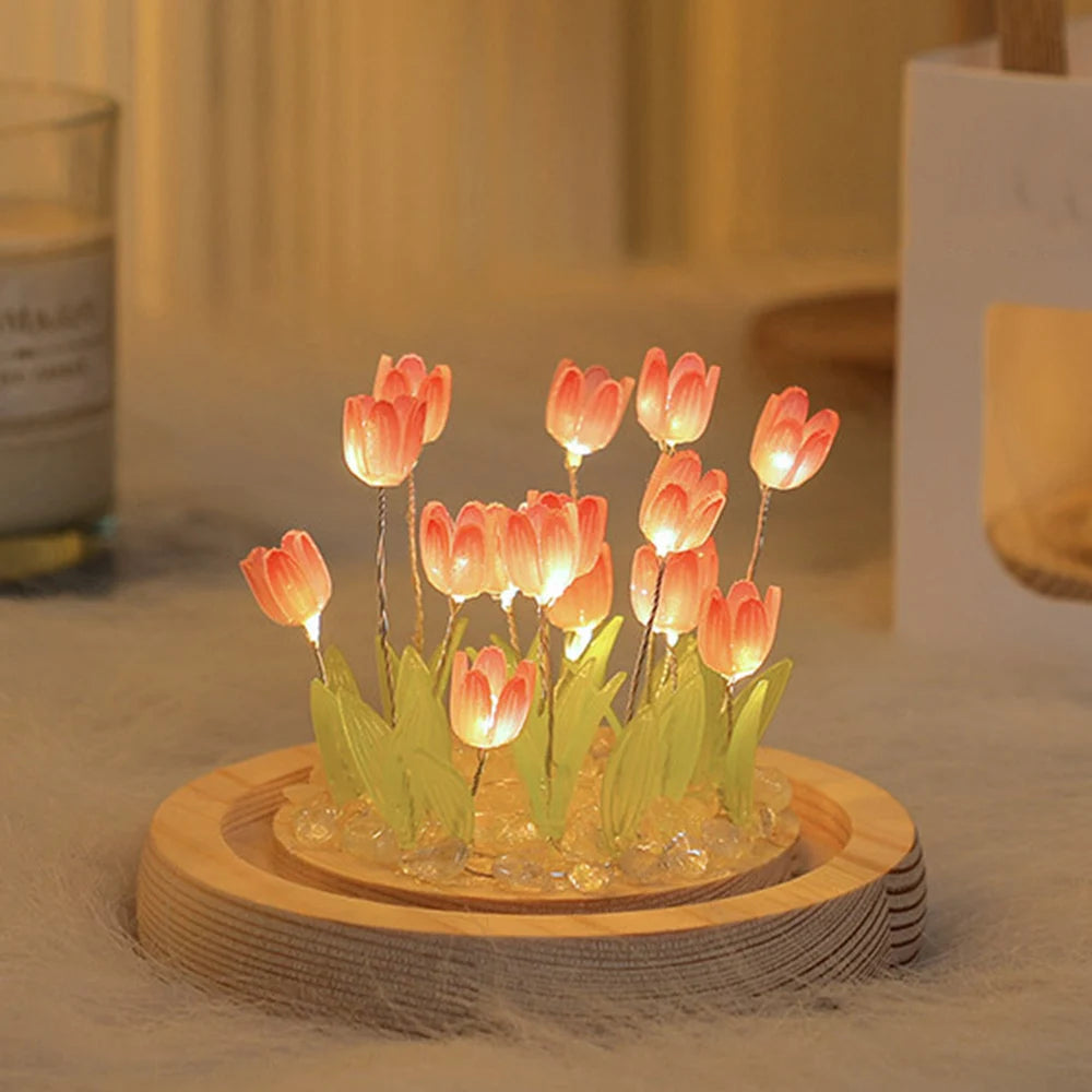 DIY Tulip LED Night Light – Battery Operated Flower Table Lamp