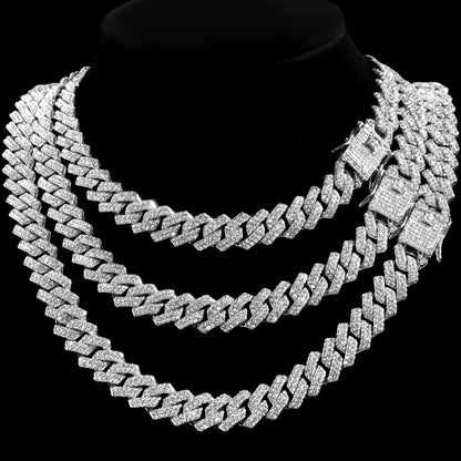 Hip Hop Iced Out Cuban Link Chain Necklace – Gold & Silver Men’s Gift