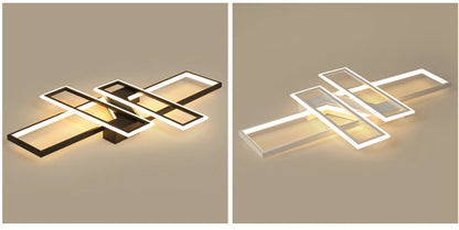 Modern Rectangle LED Ceiling Light – Creative Living Room Fixture