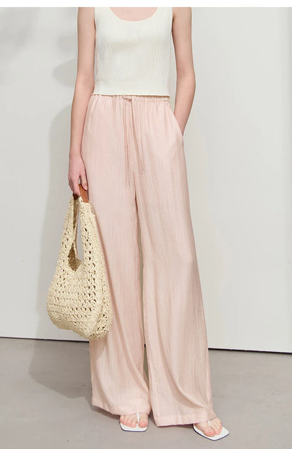 Women’s Casual Shirt & Wide Leg Pants – Spring Basic Separate Set
