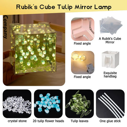 DIY Tulip LED Night Light | Magic Cube Mirror Lamp 2-in-1